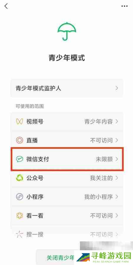 微信青少年模式如何设置限制付款 微信青少年模式设置限制付款教程