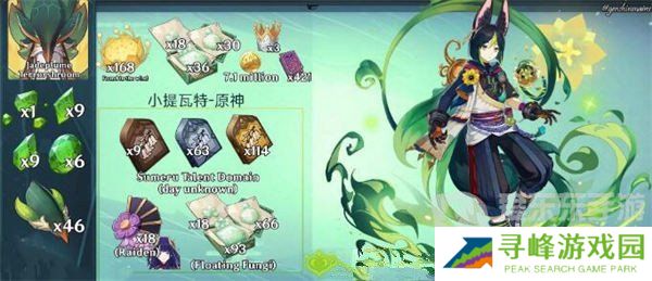 原神提纳里突破材料 原神提纳里突破需要哪些材料