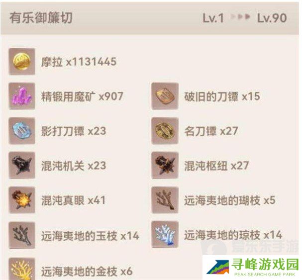 原神4.5有乐御簾切突破材料有什么 有乐御簾切突破材料收集攻略