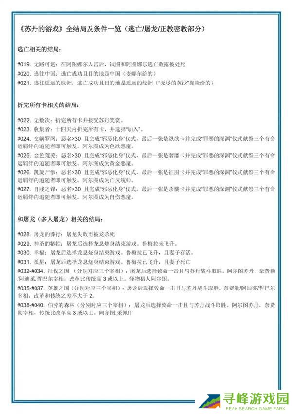 苏丹的游戏结局攻略大全   逃亡