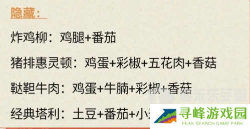 我的休闲时光菜谱攻略 我的休闲时光最全菜谱配方一览表